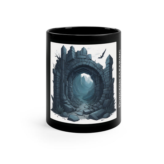 Dungeon Clearing Gamer Mom 11oz Black Mug