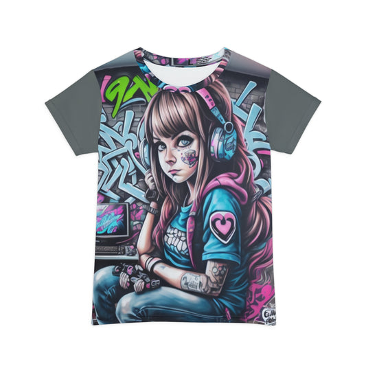 Gamer Girl Graffiti Women's Short Sleeve Shirt