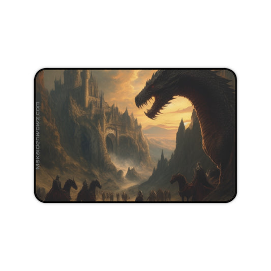 Dragon/Battle Scene Desk Mat/Mouse Pad