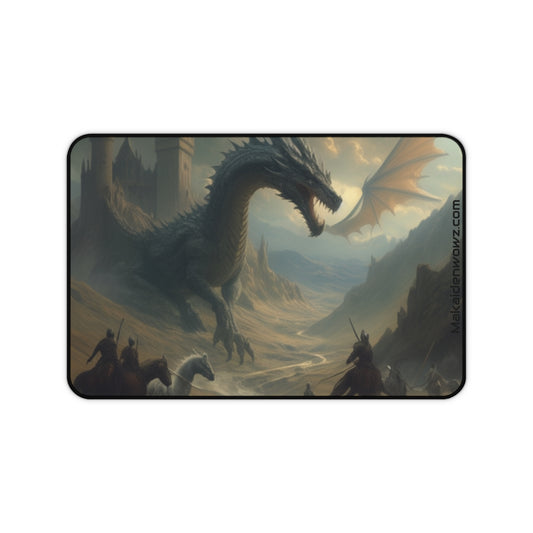 Dragon/Battle Scene Desk Mat/Mouse Pad